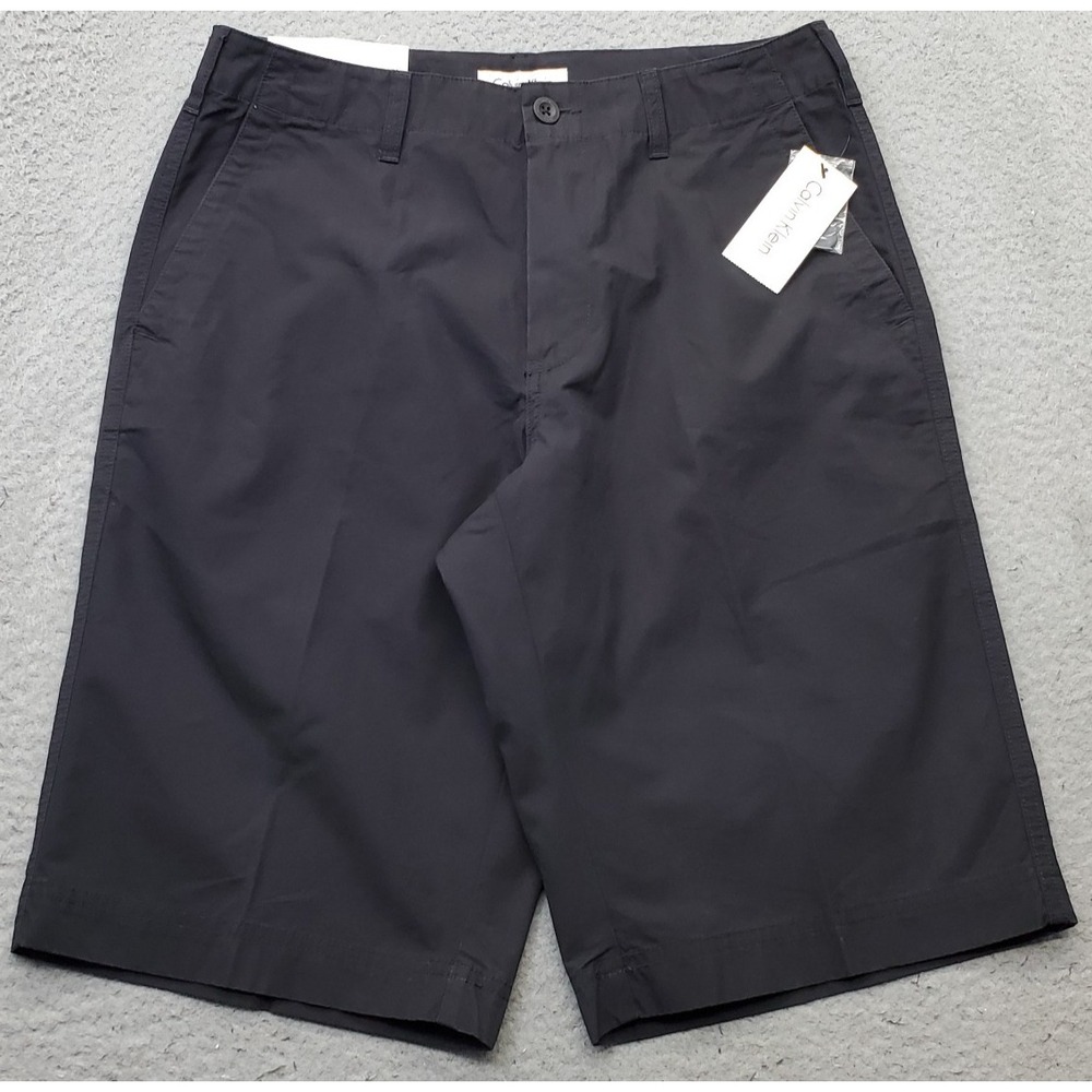 Calvin Klein Shorts Mens 30 Black High Rise Flat Front Career Slash Pockets